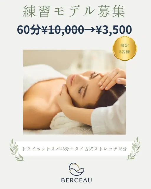 深眠ドライヘッドスパ45分+タイ古式ストレッチ15分