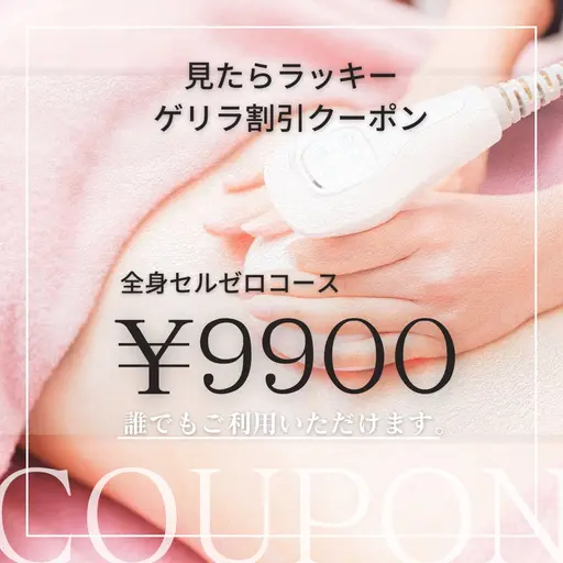 【最安クーポン🔥】見つけた人だけのラッキー痩身✨セルゼロ全身90分｜30,800円→9,900円