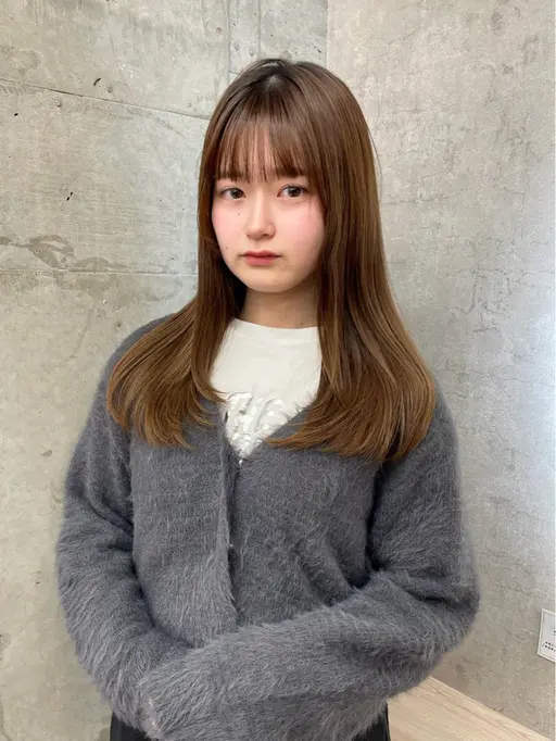 【🎀人気NO.1🎀】カットカラー+Aujuaトリートメント¥11510《顔周りレイヤー/ブリーチなし》