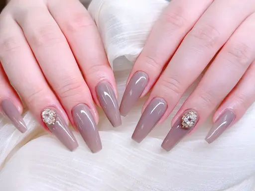 【ハンド】🍒ワンカラー orフラッシュネイル🍹大きいパーツ2個プレゼント付き💝
