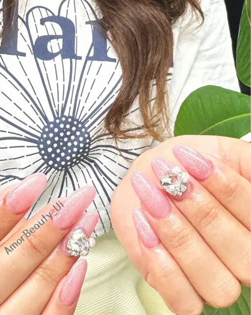 🎀【チップ長さだし】🎀ワンカラーorラメワンカラー(リボン2個付き)⭐️¥7900