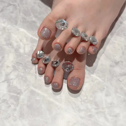 【サンダル準備🌻🍉】フットネイル👣マグネット・フラッシュ💎フットバス付き🛁🫧
