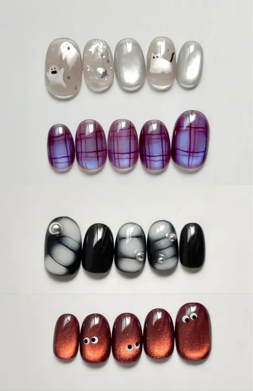 ハロウィン🎃👻定額デザインネイル💅【オフあり✖️ミニモ限定価格】チップ長さ出し+¥1800