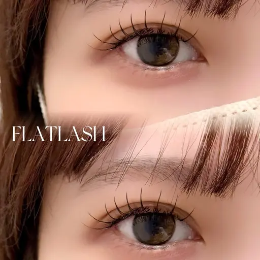 【🌿下マツエクモデル 先着順🌿】《オフ込》フラットラッシュ120本+下マツエク30〜40本