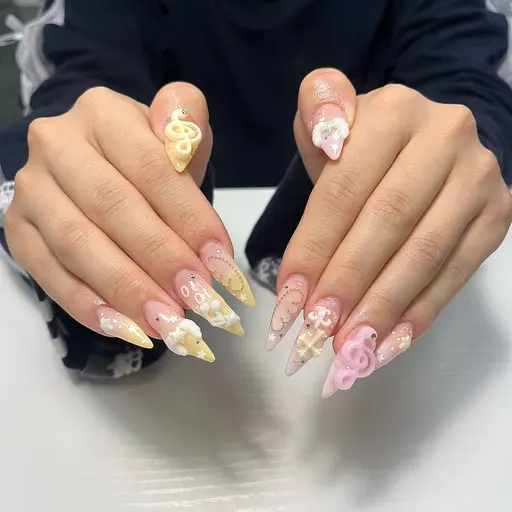 ☆【人気No1 】10 本長さ出し(アート-パーツ付け放題) 8900¥
