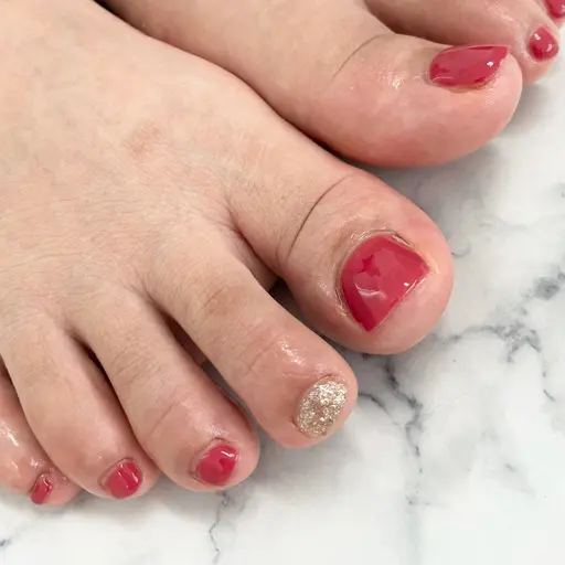 「フットネイル👣うるつやワンカラー✨2色OK」