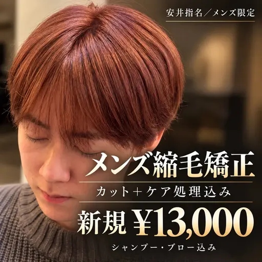 ※ご新規様限定【乾かすだけで自然に曲がる】カット＋縮毛矯正＋ケア処理