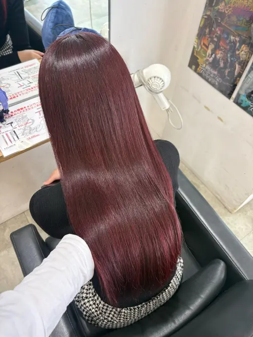 【暖色カラー迷ったらこれ🍓🍒】ワンカラー＋セラミドケアトリートメント付き️🫧