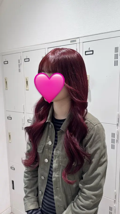 暖色系カラー🍒‎🤍 ブリーチ無ワンカラー