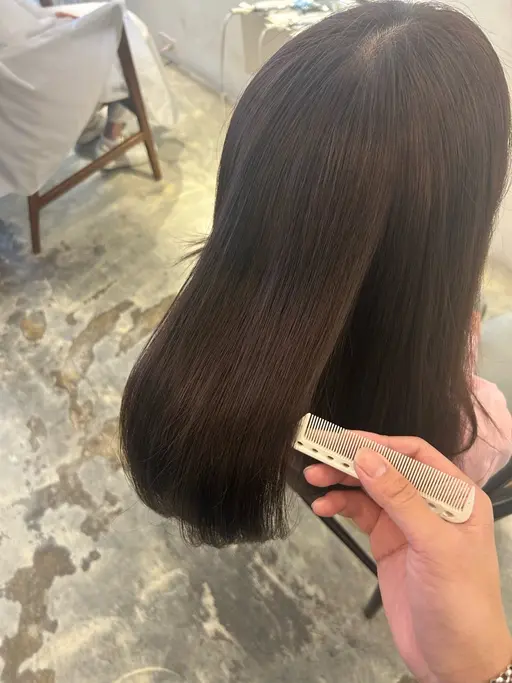 前髪カット×透明感カラー【ブリーチなし】