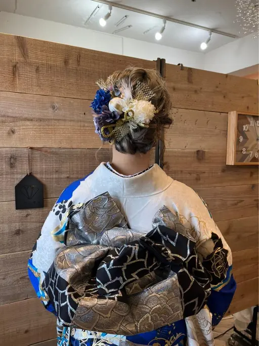 成人式ヘアセット着付(事前カウンセリング込み) メイク追加の場合+¥4400🌸2027年成人式🌸前撮相談こちらから
