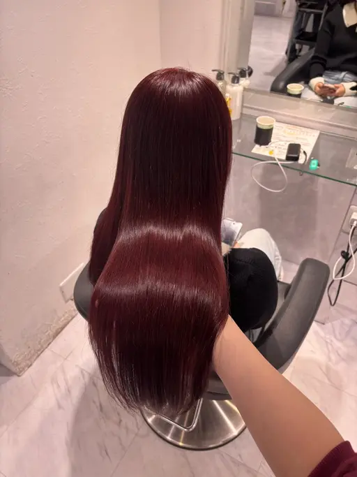 【期間限定】チェリーレッド🍒ワインレッド🍷にしたい方おすすめブリーチなしダブルカラー❤️‍🔥🫶