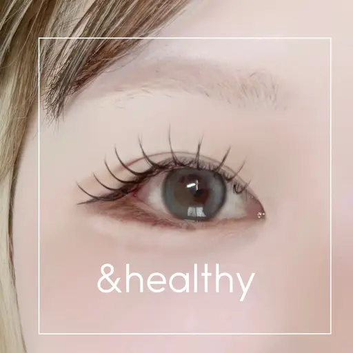 &healthy🪞アンドヘルシー(エク+パーマ)フラットラッシュ100本🪄オフ無料○