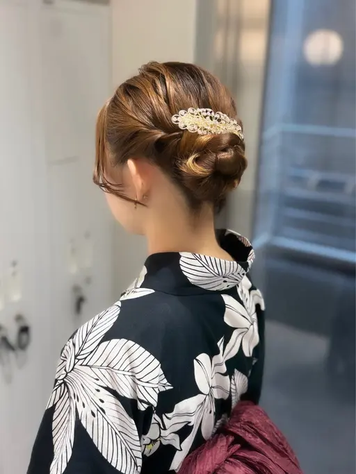 浴衣着付け+ヘアセット🎐🩵