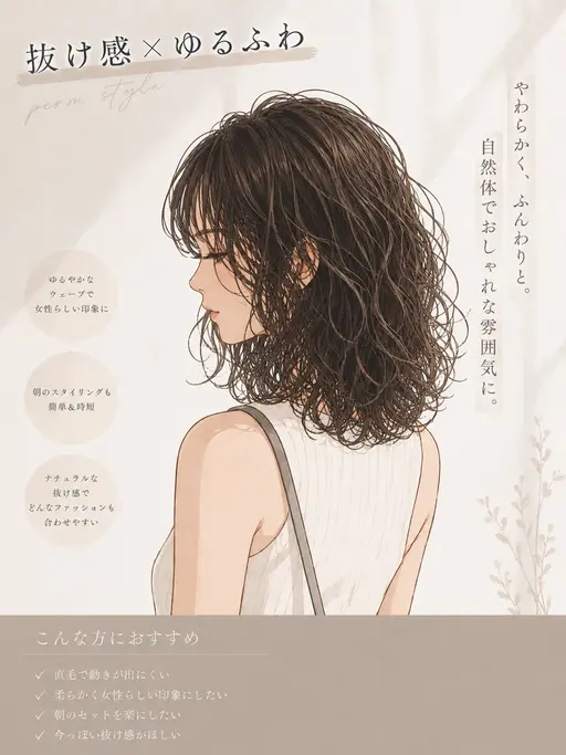 ゆるふわパーマ🎀💭（女性、ミディアム、ロング限定）