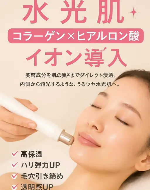 【活題沸務★水光肌】毛穴洗浄+ヒアルロン酸+コラーゲン導入+首肩デコルテ+美白バック60分¥3990