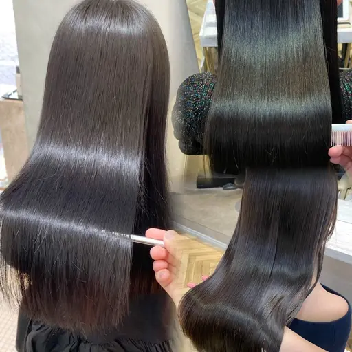 《6月限定💜》カット×巻ける美髪縮毛矯正×髪質改善スチームトリートメント✨【水トリートメント付き🫧】韓国ヘア🇰🇷