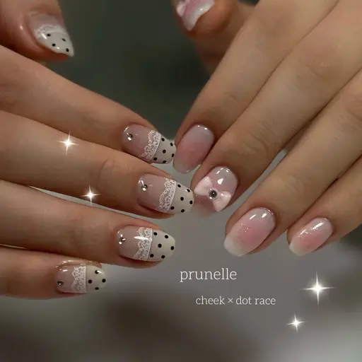 ❣️期間限定価格❣️10本アートコース💅ワンホンネイル/ガーリー/韓国オフ無料✨