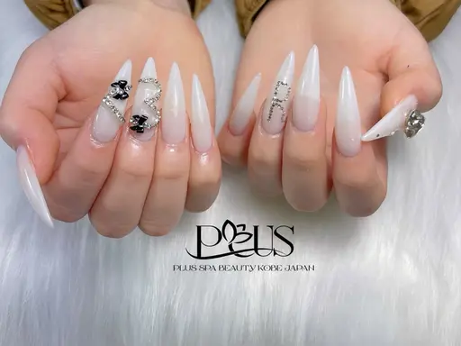 【HAND】長さだしジェルチップ◆4本アート・パーツ付け放題　¥7500