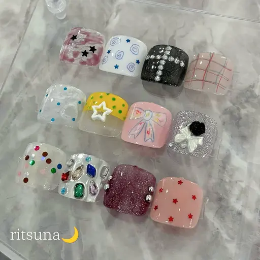 フットネイル🩰選べる親指1本アート(オフ込み)フットバス付🛁