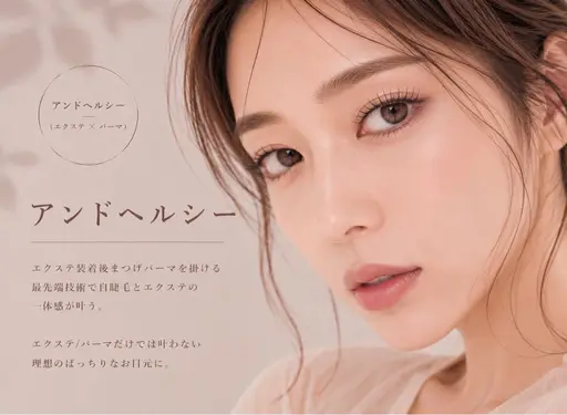【パリエクの新常識】アンドヘルシー(フラットラッシュ×まつげパーマ)80本