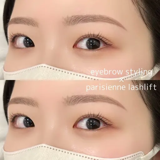 上まつ毛パーマ✖️眉毛スタイリング🩵🫧