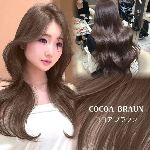 【🧡ミニモ学割限定🧡】カット🍒ྀི+高発色カラー🌈＋ウォータートリートメント🩵韓国 レイヤー ロング 艶カラー