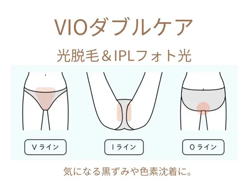 新メニュー🌱VIOダブルケア【光脱毛&美白フォト光】美白保湿ケア付(女性限定)