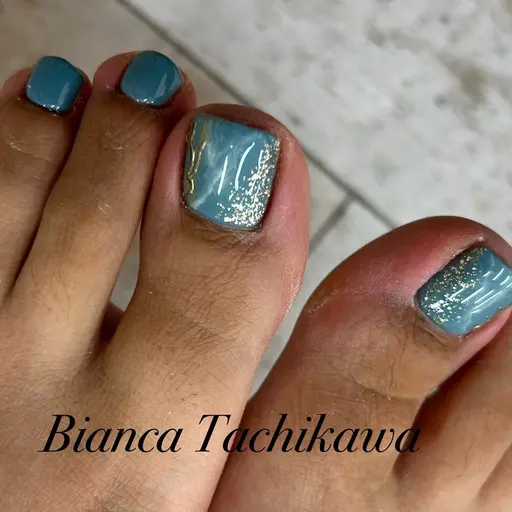 サマーネイル☀️フットワンカラー¥5830👣【立川】
