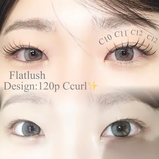 【限定価格クーポン🫧】🦋大人気🦋 フラットラッシュ120本✨️ オフ込＋コーティングお仕上げ🩵
