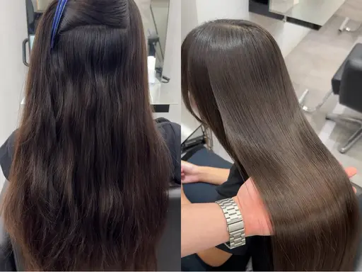 【人気No.1👏】💡酸性縮毛矯正+髪質改善トリートメント🫧+カット✂️