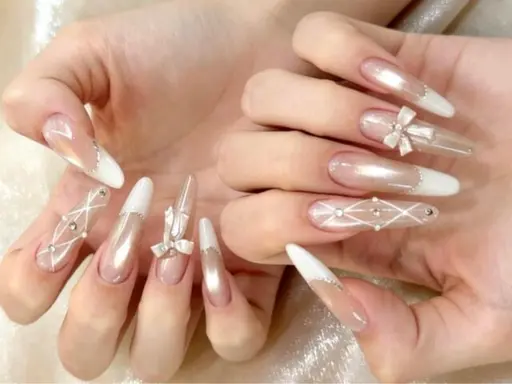 チップ長さだし*豪華持ち込みゴージャスネイルゴテゴテつけ／やり放題17980