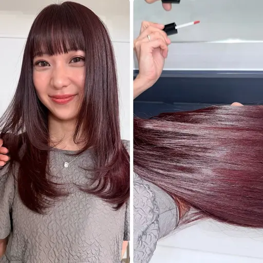 【カラーリスト限定クーポン🧚♀️】ブリーチなしWカラー*̩̩̥暖色艶カラー・チェリーレッド🍒