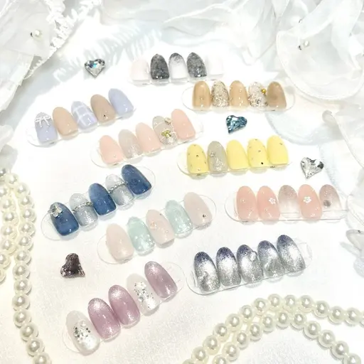 🔰口コミ記入必須【Jr.】HAND⭐️オフなし⭐️【季節限定】梅雨・初夏ネイル🌻🩵