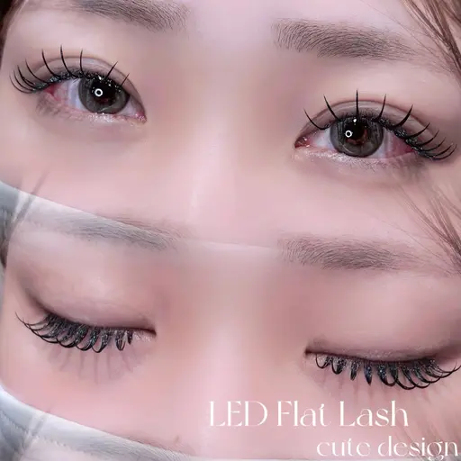 LED 🌕 ⟡.·負担軽減🫧フラットラッシュ140本🤍オフ有+550円