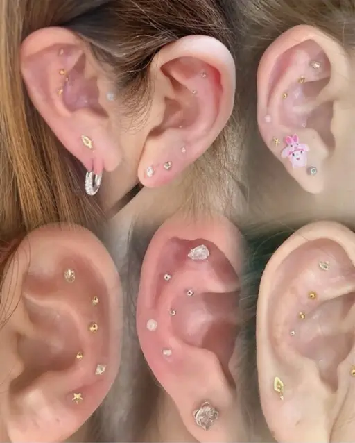 耳ツボジュエリー💎【片耳3個・両耳で6個、パーツは自由にお選び頂けます🎀】
