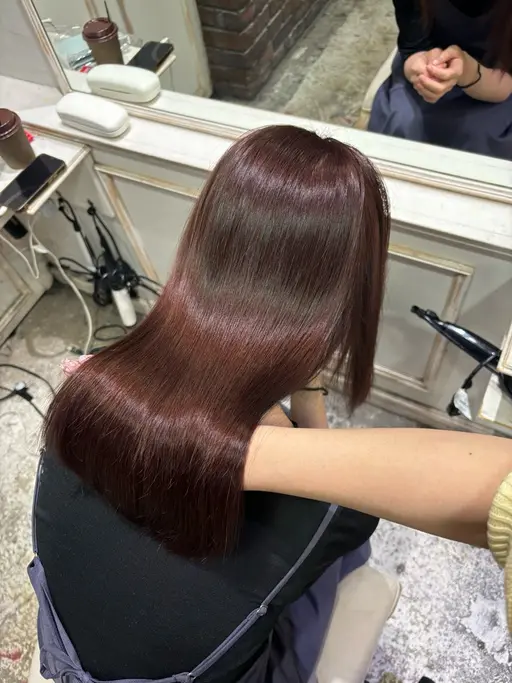 🌸【🍒先着1名様限定🍒】🌸ワンカラー+1stepトリートメント+コテ仕上げ