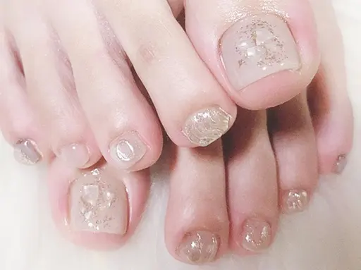✨フットバス付オフ込⭐️【FOOT】シンプル定額コース/オフィスandシンプルネイル🪐