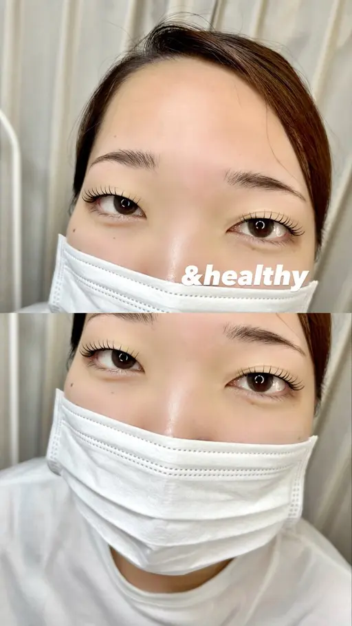 &healthy(アンドヘルシー)LED装着でモチが良い‼︎まつエク×まつパ 両者の良いとこどり☆100本コーティング付