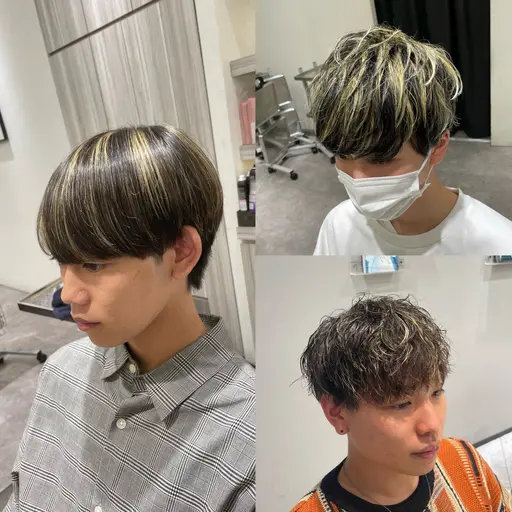 【メンズ限定】メンズカット+金メッシュハイライト⚡️通常¥15000→¥9900 今池駅徒歩1分