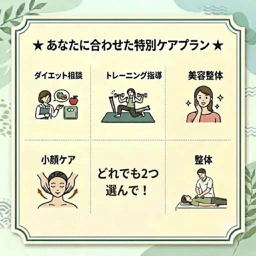 ミニモ限定!お悩み解決!わがまま2チョイスコース(90分)