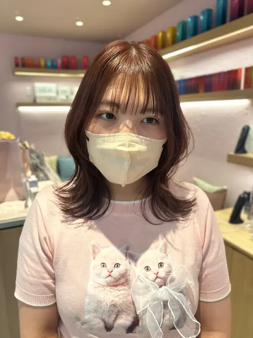 ボブカット+透明感ダメージレス全体カラー