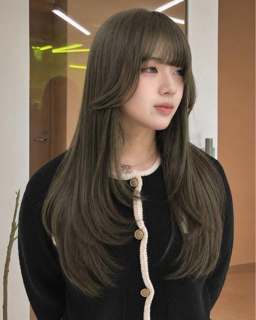 【🫒期間限定🫒】韓国風小顔レイヤーカット➕赤みを抑える透明感オリーブベージュ🤍ワンカラー➕オリジナルTr🤍
