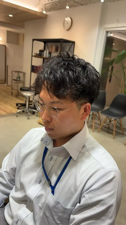 メンズショートパーマ🌀<スタイリストカット付き✂️>選べるAujuaシャンプートリートメント🫧