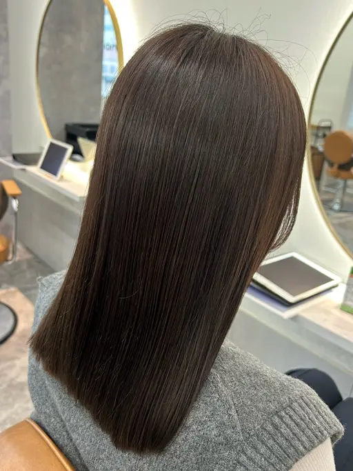 【レッスンモデル】カット＆ストレート・縮毛矯正(毛先カットのみ/前髪カットなし/量調整なし)