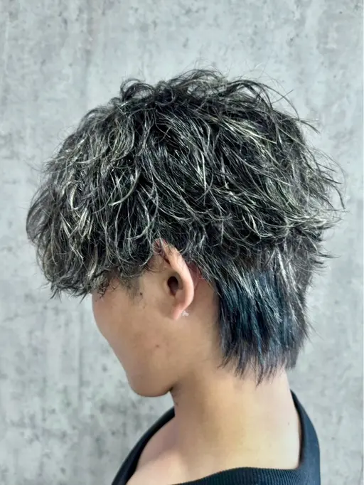 ⚡️7月限定メニュー⚡️/メンズカット✂️➕メンズパーマ🌀➕メッシュハイライト⚡️#ハイライト#ホワイトメッシュ