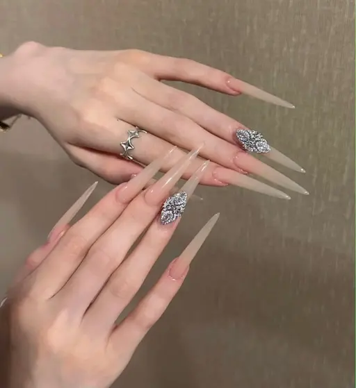 【🉐EXTRA LONG 2XL 】長さ出し10本＋ ワンカラネイル💅