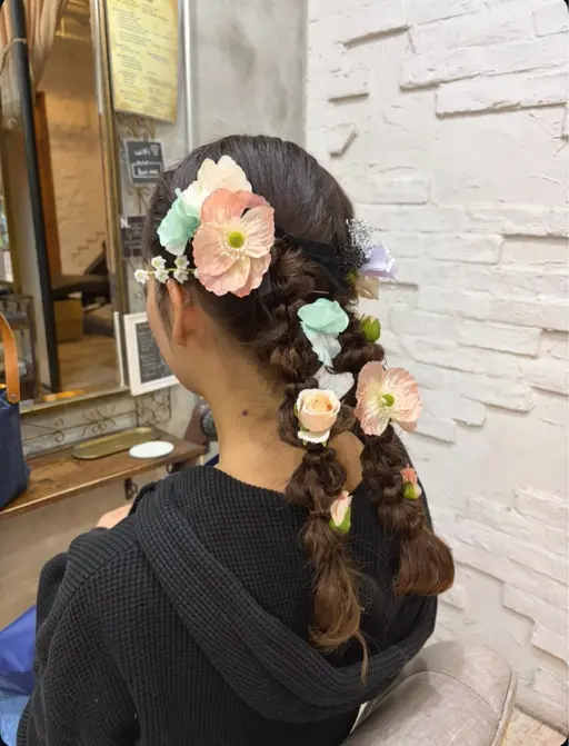 🌸ヘアセット(9時〜)¥2800+指名料¥500