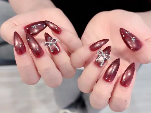 マグネットネイル✨初回ソフトジェルオフ込み✨フィルイン対応<ミニモ限定パーツ2個付き>