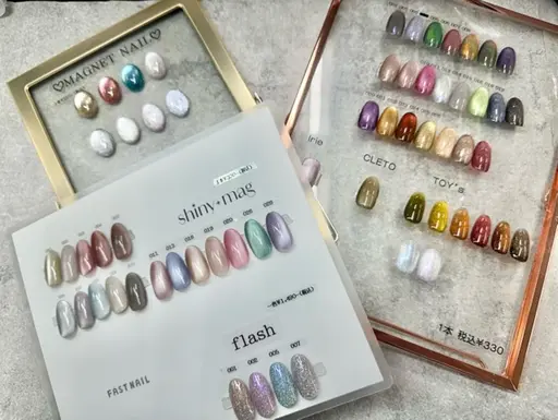 ご新規様・平日限定!!【🧲マグネットネイル🧲10本】ソフトジェル付替えオフ無料!!!!アート追加OK🙋♀️